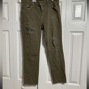 GAP army green girlfriend jeans
